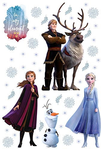 1art1 Die Eiskönigin 2, ELSA, Anna, Olaf, Kristoff, Sven, In My Element Wand-Tattoo | Deko Wandaufkleber für Wohnzimmer Kinderzimmer Küche Bad Flur | Wandsticker für Tür Wand Möbel/Schrank 65x42 cm