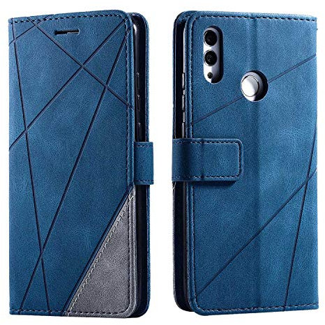 SONWO Cover per Huawei P Smart 2019 / Huawei Honor 10 Lite, Flip Caso in PU Pelle Case Cover Portafoglio Custodia per Huawei P Smart 2019 / Huawei Honor 10 Lite, [Kickstand] [Slot per Schede], Blu