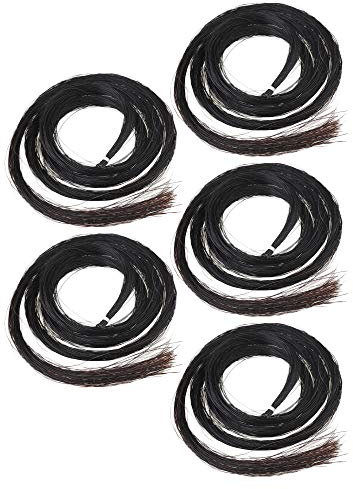 BQLZR Geigenbogen / Geigenhaar, Pferdehaar, 81,3 cm, Schwarz, 5 Stück