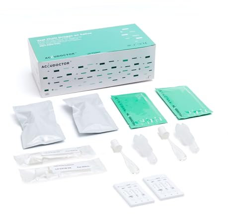2 Test Accudoctor Antidroga Saliva 6 Droghe - Test THC salivare, Test cannabis Marijuana Cocaina coca Metanfetamina Anfetamine - Test Multiplo Risultato Rapido e Affidabile