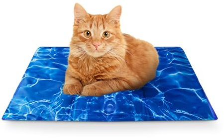 FurDreams Pet Cooling Mats – Self Cooling Mat Bed for Dogs, Cats to Prevent Overheating During Rest & Sleep – Heat Absorbing & Waterproof Gel Pillow Pad to Keep Ice Cool in Summer – Patterned (44 x 64cm)