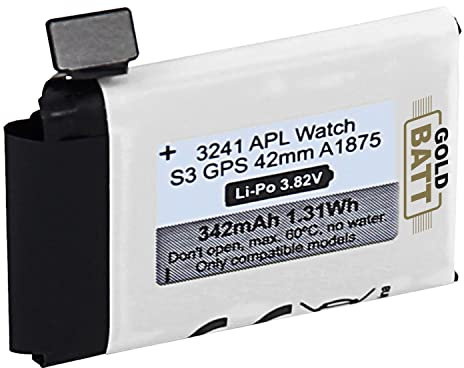 GOLDBATT - Batteria A1875 compatibile con Apple Watch Serie 3 GPS 42 mm