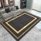 Teppich Teppich für esszimmer schwarz Gold geometrisches rechteckiges Muster wohnzimmerteppich rutschfest langlebig Dekoration Wohnzimmer antirutsch Teppich 120x170cm