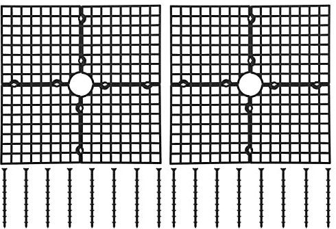 EESLL Set of 2 Plant Pot Grid,Square Plant Pot Cover,Plant Flower Protector,Cat Digging Stopper with Plastic Bolts to Protects Plants,Brown,12in
