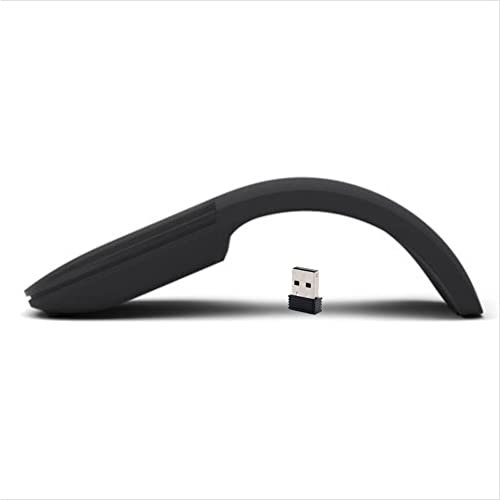Souris sans fil pliable 2,4 G, silencieuse souris Bluetooth avec récepteur USB, 1200 dpi pour ordinateur portable Microsoft (noir)