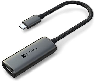 PULWTOP USB C to HDMI Adapter, 8K@30Hz/4K@120Hz USB Type-C to HDMI Adapter with iPhone 15Pro/15Pro Max,MacBook Pro/Air,Dell XPS 15/13,iPad Pro/Air,Samsung Galaxy S/NOTE,Surface Pro Grey