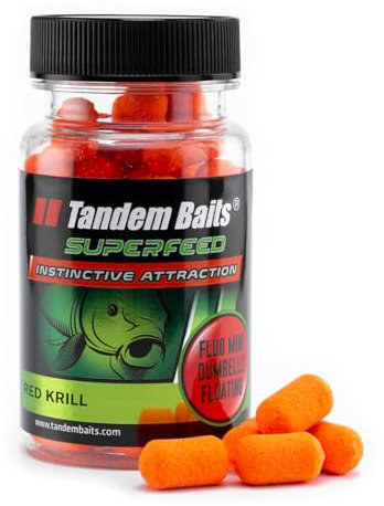 Tandem Baits Karpfen Futter Angelfutter Pop Ups Fluo Mini Dumbells Floating Roter Krill
