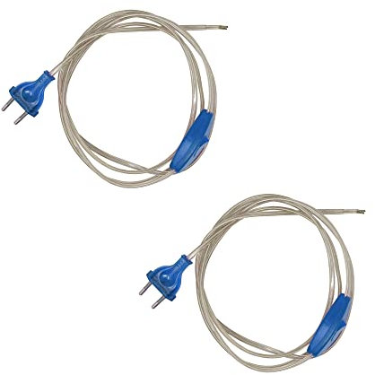 HALOTEC | 2 Pezzi Cavo Alimentazione Trasparente con Interruttore | Spina Blu Resistente 1,5m (100+50 cm) | Per Casa, Ufficio, PC, Lampade | Alta Qualità, Sicuro e Facile da Installare