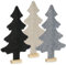 COM-FOUR® 3X Dekorativer Filz-Aufsteller für Weihnachten - Tannenbaum aus Filz mit Fuß aus Massivholz - Weihnachtsbaum als Deko (03 Stück Tanne 61cm bunt)