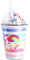 Forreen Vaso con Pajita y Tapa, Botella de Agua Niños Adultos Reutilizable Lindo Diseño de Unicornio Purpurina Doble Pared Vaso de Plástico para Fiesta Parrilla Cumpleaños,380ml (Arco iris)