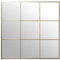 DRW Espejo de Pared Cuadrado de Ventana en Metal Dorado 120x2x120cm