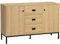 HOMCOM Buffet de Cuisine Meuble de Rangement 2 placards étagère réglable 3 tiroirs Style Contemporain - 120 x 39,5 x 77 cm Naturel