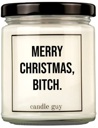 candle guy Duftkerze | Merry Christmas, Bitch. | Handgemacht aus 100% Sojawachs | 70 Stunden Brenndauer