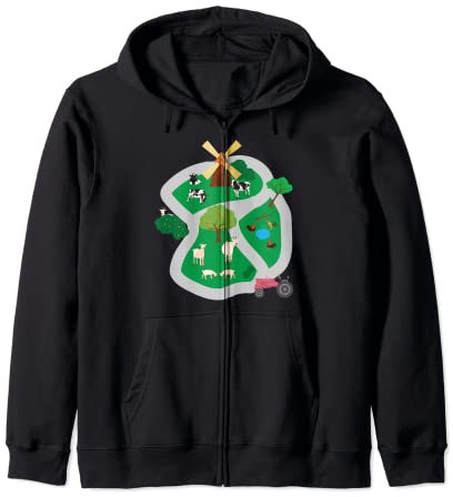 Spielteppich Dorf Track Vorn - Spielstraße Auto Geschenk Kapuzenjacke