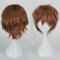 Anime Perücke Braun Kurze Anime Cosplay Perücken Halloween Perücke für Damen Herren Synthetische Perücke Gewellt Glatt Perücke Karneval Kostüm Party Perücke mit Gratis Mütze, Hellbraun