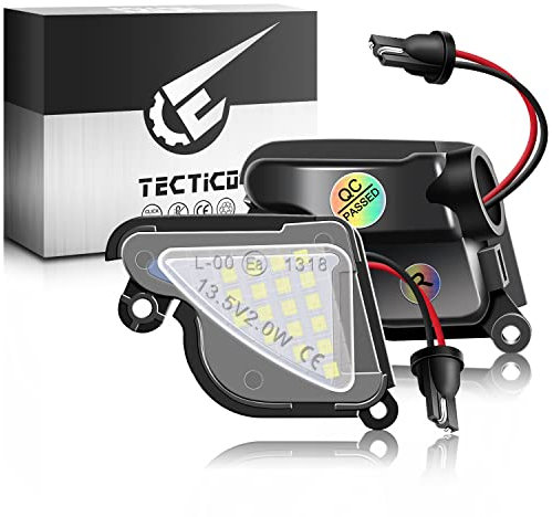 TECTICO LED Umfeldbeleuchtung Spiegel SMD 6000K Weiß Canbus Außenspiegelleuchten Kompatibel mit Skoda Octavia II (1Z), Superb III B8 2 B6, Scout,2 Stück
