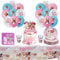 Partygeschirr 60 Stück, Party Decoration Mädchen, Ballons Geburtstag Rosa, Tellern, Tassen, Servietten, Tischtüchern, Torte