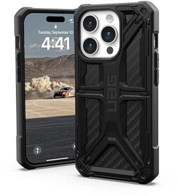 URBAN ARMOR GEAR UAG Case Compatible with iPhone 15 Pro Case 6.1 Monarch Carbon Fiber Rugged Heavy Duty Military Grade Drop Tested Protective Cover