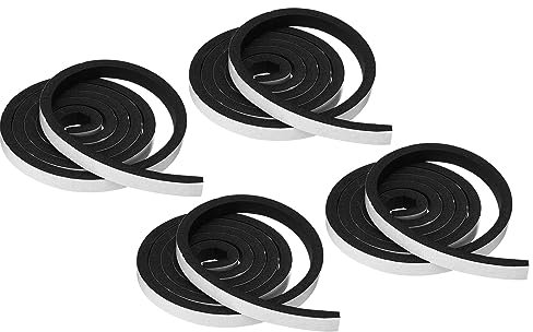 PATIKIL Intempéries Décapage pour Portes, 4 Rouleaux 15x10mm Mousse Joint Ruban Adhésif Isolant Bande pour Porte Fenêtre Air Conditionnement, Noir(6.56 ft Longueur)