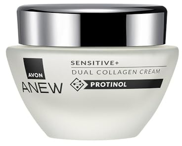 AVON Anew Sensitive+ Dual Collagen Cream 50 ml | Tages- und Nachtcreme für empfindliche Haut mit feuchtigkeitsspendender Collagen-Pflege