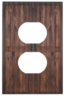 Wpshijia Steckdosenabdeckungen, rustikale braune Scheunentür, Retro-Holzdiele, 1-Gang-Duplex-Lichtschalter-Abdeckplatte, dekorative Wandplatten, elektrische Schalterplatte, Steckdosenabdeckung für