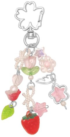 Kryzalite Y2K-Schlüsselanhänger, süßer Schmetterling, Stern, Erdbeerbär, Kirschblüten, Schlüsselanhänger, Charms für Frauen, Mädchen, Geldbörse Geschenke
