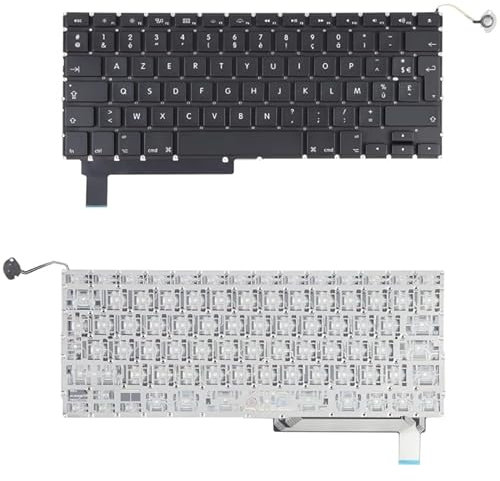 Clavier de Remplacement pour Ordinateur Portable Clavier de Version FR pour for MacBook Pro 15 Pouces A1286 2009-2012