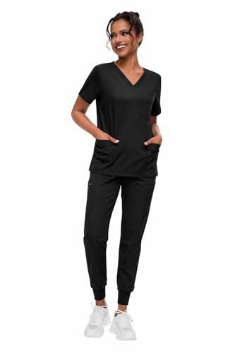 MEDSKIN Performance Scrubs Set Uniform – Medical Scrub for Women, Top & Trousers Pants, For Nurses, Beauty, Care, Dental - Womens Nurse Uniforms For UK Healthcare Hospital