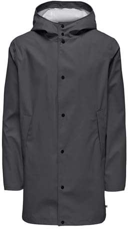ONLY & SONS Herren Onsluca Rain Coat Otw Regenmantel, Grey Pinstripe, M EU