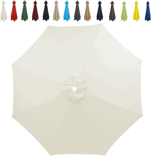 BLLMTEAR Auvent de Remplacement pour Parasol 2m/2,7m/3.0m, 6 Baleines/8 Baleines Toile de Rechange pour Parasol Déporté, Housse de Rechange pour Parasol de Jardin Terrasse Plage(@7,230cm-8ribs)