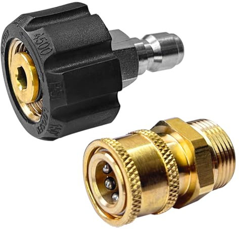 TAPKUA Kit d'adaptateur pour nettoyeur haute pression M22 1/4 Quick Connect, pistolet raccord rapide pour tuyaux haute pression