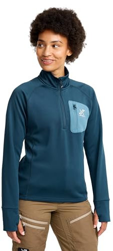 RevolutionRace Evolution Half-Zip Stretch Fleece da Donna, Maglione in Pile per Escursioni e Attività all'Aperto, Moonlit Ocean, M