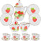 1/12 Miniatur Teeservice Set,15 stücke Mini Porzellan Blume Teetasse Set,Mini Porzellan Geschirr Puppenhaus Zubehör Teekanne, Tassen, Teller, Zubehör