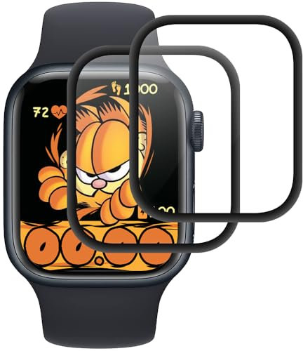 Beukei Protector de Pantalla Compatible con Apple Watch Series 7/8/9 45mm, 2 Piezas Protector Cristal[Antihuellas][Dureza 9H][Antiarañazos] Vidrio