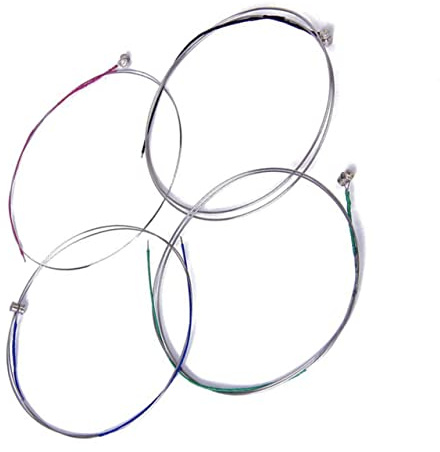 Geigensaite Gdae Stahlkern für 4/4 Violine, 3 Stück oder 4 Stück | Nickel Umwickelt, Kugelende, Silber, für Musikunterricht und Schulorchester, Geeignet für Anfänger