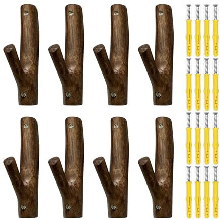 SWTHM Soporte de madera para armas, 8 unidades, estante de exhibición de armas de fuego, multiuso, horizontal, gancho para abrigos, carga máxima de 5 kg, colgador de pared con arco para exhibición de