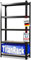 etm Schwerlastregale – Garage, Keller, Werkstatt - Steckregal, Lagerregal, Kellerregal - Hohe Traglast & Verstellbare Böden (Schwarz, 200 x 100 x 50 cm)