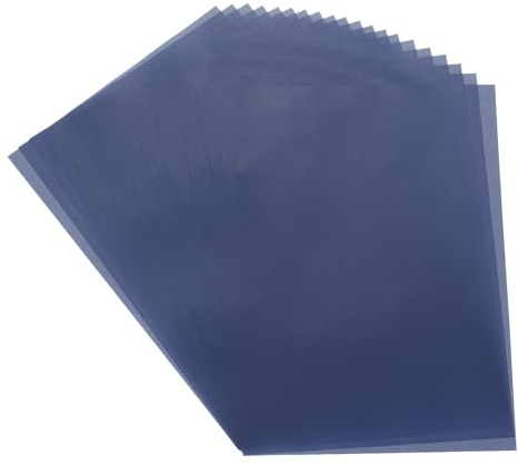 QUARKZMAN 20 Blatt Farbiges Pergamentpapier Tiefblaue Transparenz | 8,3 x 5,9, Bedruckbares Pergamentpapier, Durchsichtige Pergamentblätter, für den Druck von Hochzeitseinladungen