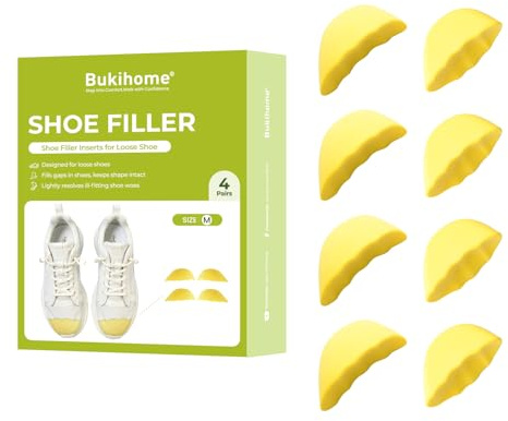 Bukihome Imbottitura per scarpe troppo grandi, 4 paia di riduttori per scarpe da ginnastica e scarpe quotidiane, M