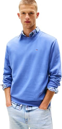 Tommy Jeans Herren TJM Reg Flag Crew Dm0dm20741 Pullover-Sweatshirt, Blue (Soft Sapphire), S EU