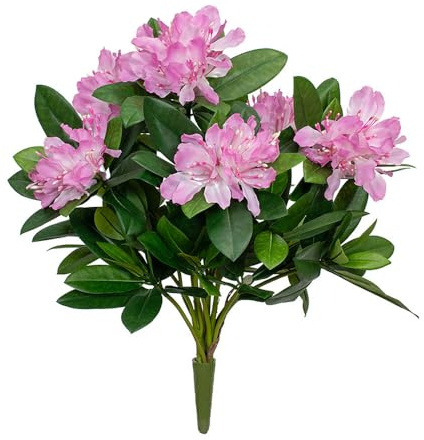 FloristryWarehouse Artificial Rhododendron Bush Flame Retardant 45cm/17 Inches Tall Deep Fuchsia