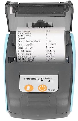 Walfront Quittungs -Thermaldrucker für Kleidungsbranchengeschäfte, Tragbarer Thermischer Drucker mit BT- und USB -Konnektivität, Unterstützt Android, IOS, IOS (Ohne Fall)