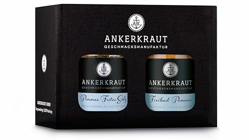 Ankerkraut Pommes Duo Gewürz-Box, mit Pommes Frites Salz und Freibad Pommes, Gewürzsalz, Mischung würzender Zutaten, 280 g