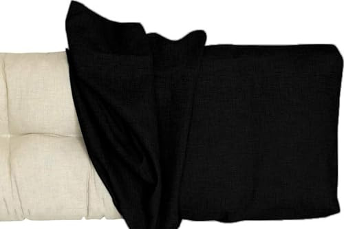 AQIGR Bezug-Bankkissen Sitzkissen mit Reißverschluss Bezug für Sitzbank Waschbar Abnehmbar, Eckbank Auflagen Hussen für Innen Outdoor Fensterbank Couch(Schwarz,90x50x8cm Thick)