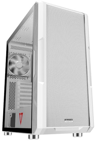 MODECOM Volcano AMIRANI Boîtier PC ATX Midi Tower | Avant en maille | Boîtier PC avec sans ventilateur | Partie latérale en verre | Espace pour processeur graphique 380 mm et refroidisseur de