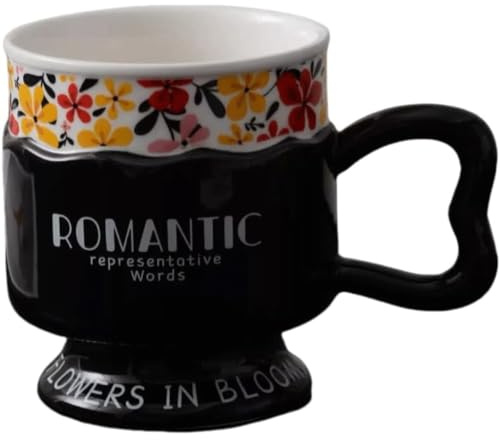 OZLMBERN Coppa Creativa e Personalizzata in Ceramica a Piede Alto per la Tazza di caffè con Acqua Potabile con Souvenir per Coppie Che bevono Tazza