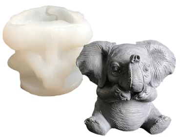 Moldes de silicona hechos a mano con diseño de elefante, moldes de animales, escayolas perfumadas para hacer