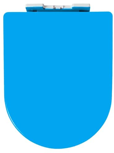 Toilettensitz in D-Form mit Absenkautomatik, Schnellverschluss und verstellbaren Scharnieren, leicht zu reinigen und Dicker zu Machen, erhältlich in Rot, L