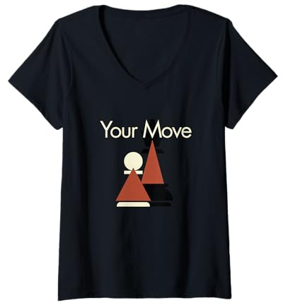 Damen Your Move Schachspieler Strategiespiel T-Shirt mit V-Ausschnitt