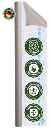 Veluxis Möbelfolie selbstklebend Taupe – 200 cm | zuschneidbar, rückstandsfrei entfernbar
